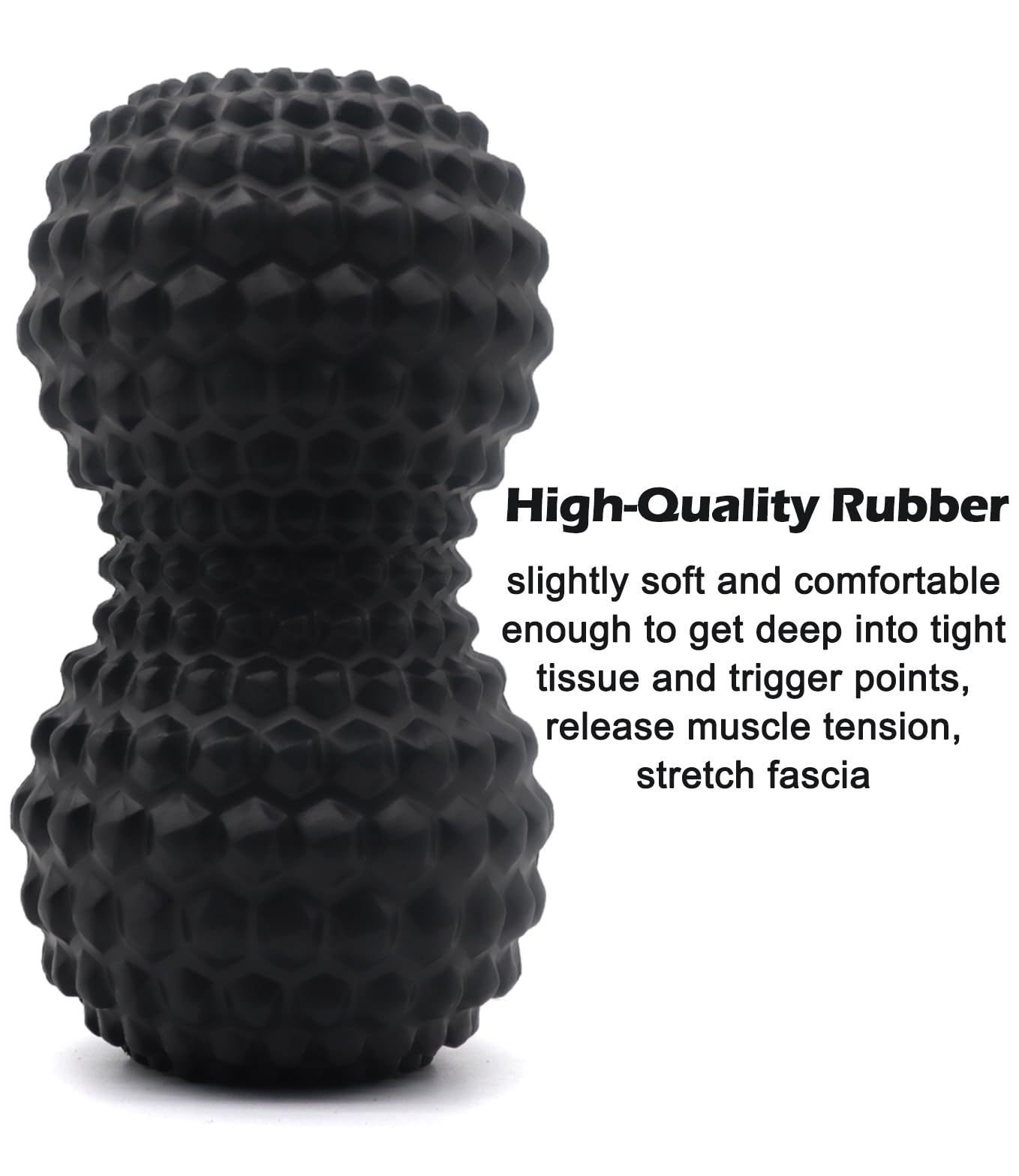 KITWILD Peanut Massage Ball, Double Lacrosse Massage Roller Ball for Deep Tissue Muscle Massage, Physical Therapy, Myofascial Release, Muscle Knots, and Yoga Therapy (Black)