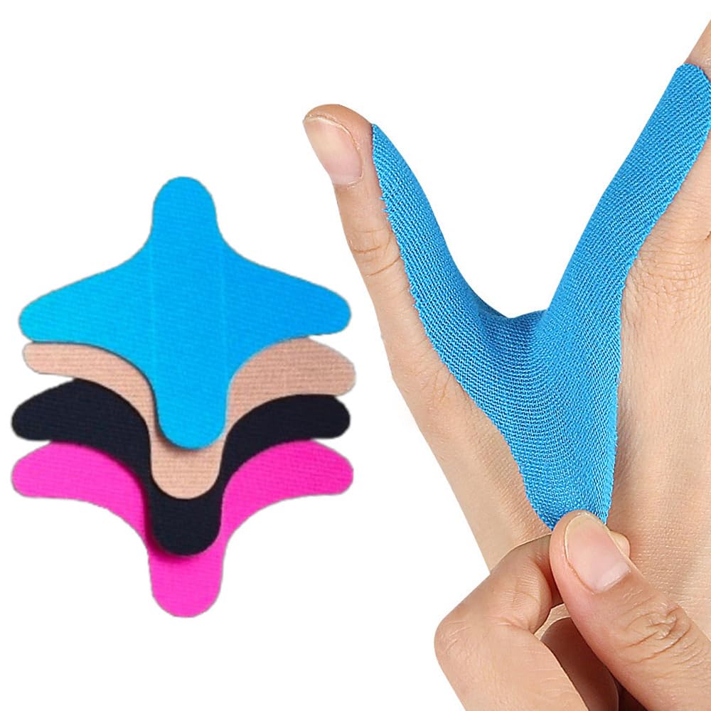 DeaHea 8 Pack Kinesiology Tape Hand Precut Strips Breathable Sports Tape Elastic Cotton Athletic Tape Hand Muscle Joint Support Kinetic Tape for Thumb Pain Relief Exercise Trigger Thumb Arthritis