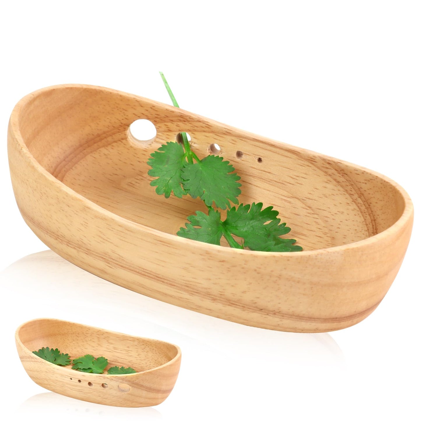 SKLENICE Wooden Herb Stripper Bowl Handmade Herb Stripper Tool with 5 Different Hole Sizes Efficient Herb Peeling Cup Herb Leaf Peeler for Separating Leaves Kale Broccoli Thyme Basil Rosemary