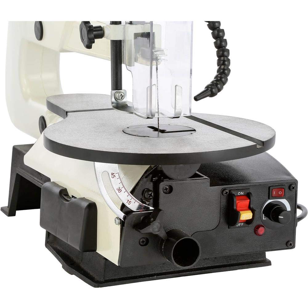 Shop Fox W1872 16" VS Scroll Saw with Foot Switch, LED, Miter Gauge, Rotary Shaft