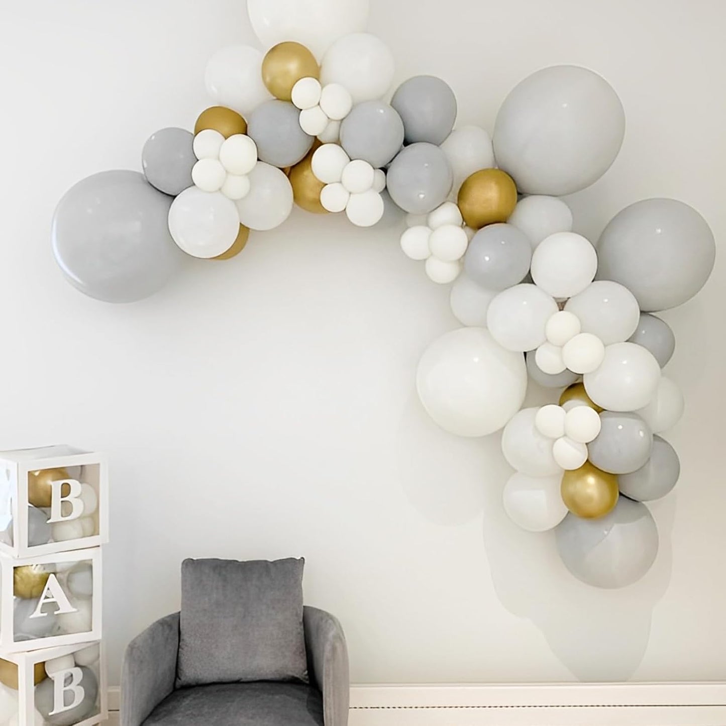 Voircoloria Gray Balloon Garland Kit - 90 Pack in 18/12/10/5 Inch Sizes | Perfect for Graduation, Weddings, and Baby Showers