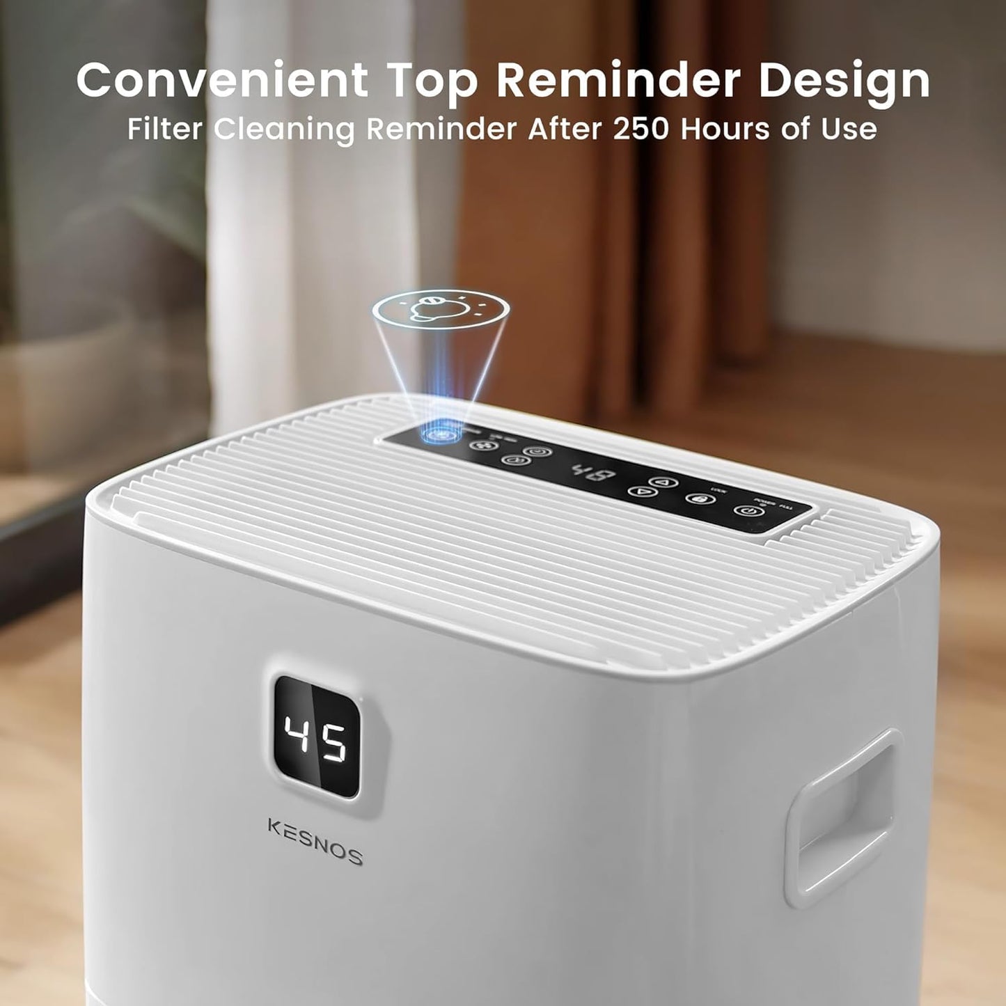 Kesnos 80 Pints Energy Star Dehumidifier for Home, Basement with Drain Hose, Front LED Display and 1.06 Gal Water Tank, Ideal for Large Room up to 5,500 Sq. Ft., Featuring Auto Defrost, Timer Function
