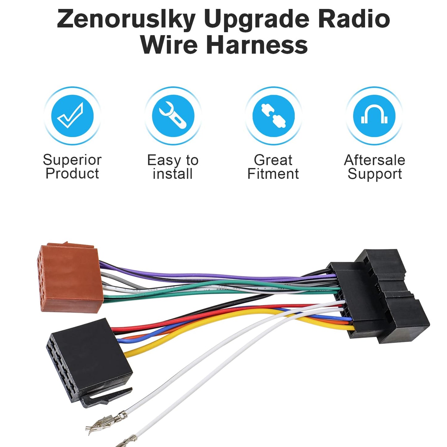 16Pin-24Pin F-150 F-250 F-350 Radio Wiring Harness Kit Stereo Wire Harness Connector Compatible with Ford Focus Fusion