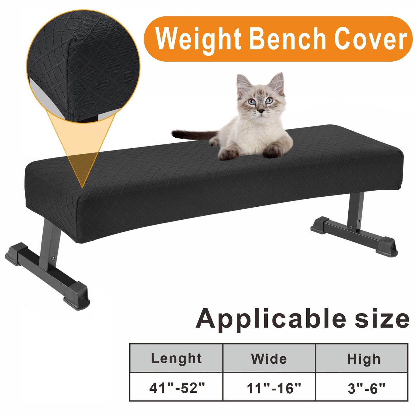VeyoStories Weight Bench Cover, Workout Gym Bench Cover, Gym Bench Cover, Protection for Adjustable Flat Weight Exercise Fitness Bench, Sit-up Board - Dustproof, Anti-Slip & Machine Washable.