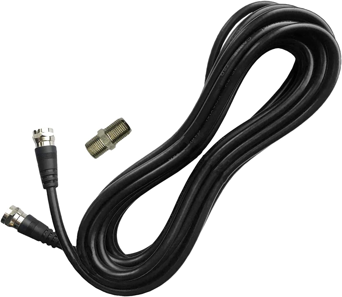 Chaowei Cable(15ft) Extension-15 TV Antenna Extension Coaxial with Coaxial Coupler,F Type Connector-Ideal for Digital