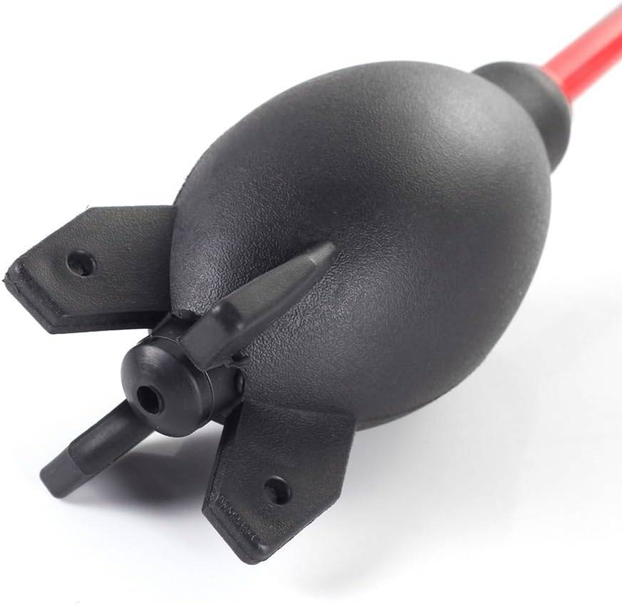 FocusFoto 6.6 Inch PRO Rubber Rocket Air Blower Duster Cleaner Dust Cleaning for DSLR Camera CCD Lens Keyboard Red