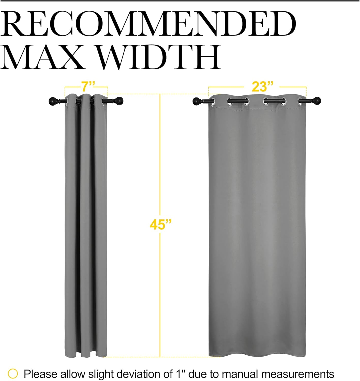 NICETOWN Silver Grey Blackout Curtain Panels - Thermal Insulated Grommet Top Drapes (2 Panels, W29 x L45)