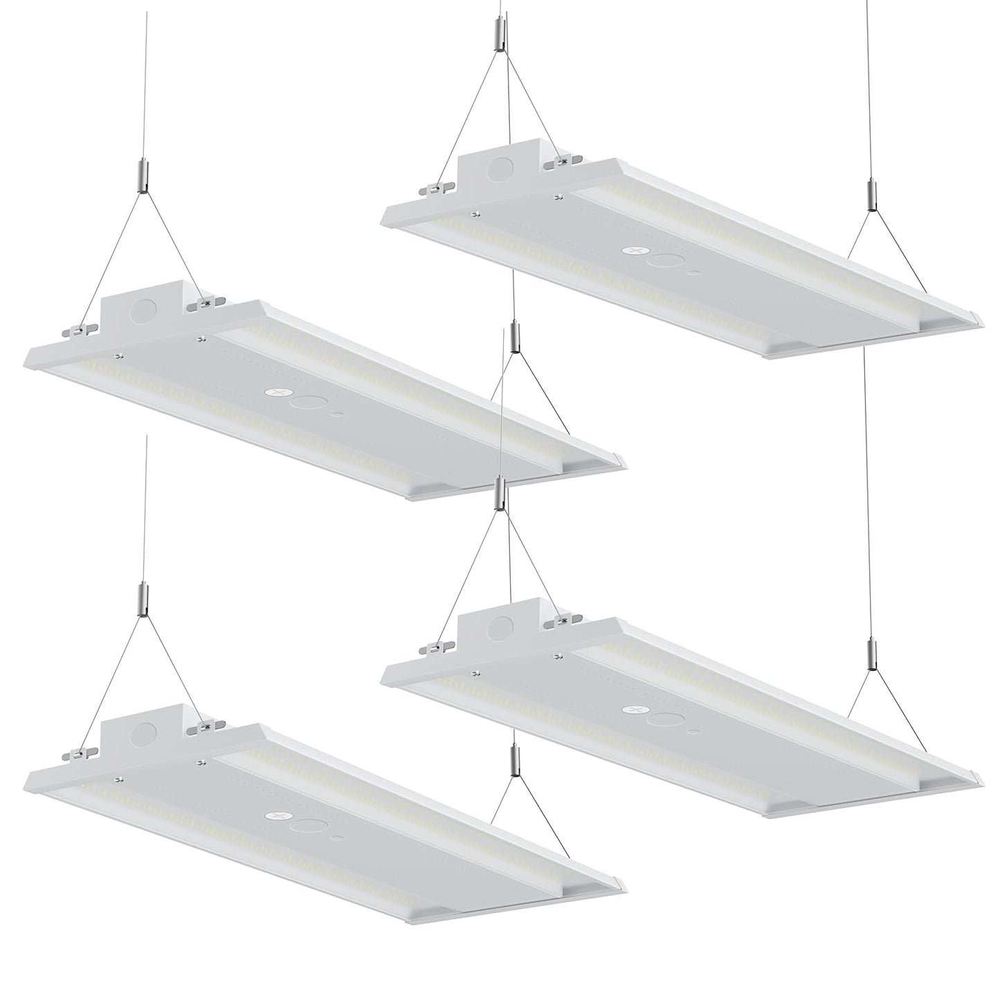 JC-LGL LED Linear High Bay Light, 210W High Bay Shop Lights Fixture, Compatible with Industrial 120-277V, 31500LM Linear High Bay Light for Shop Garage Warehouse, UL Complied, 4 Pack, White