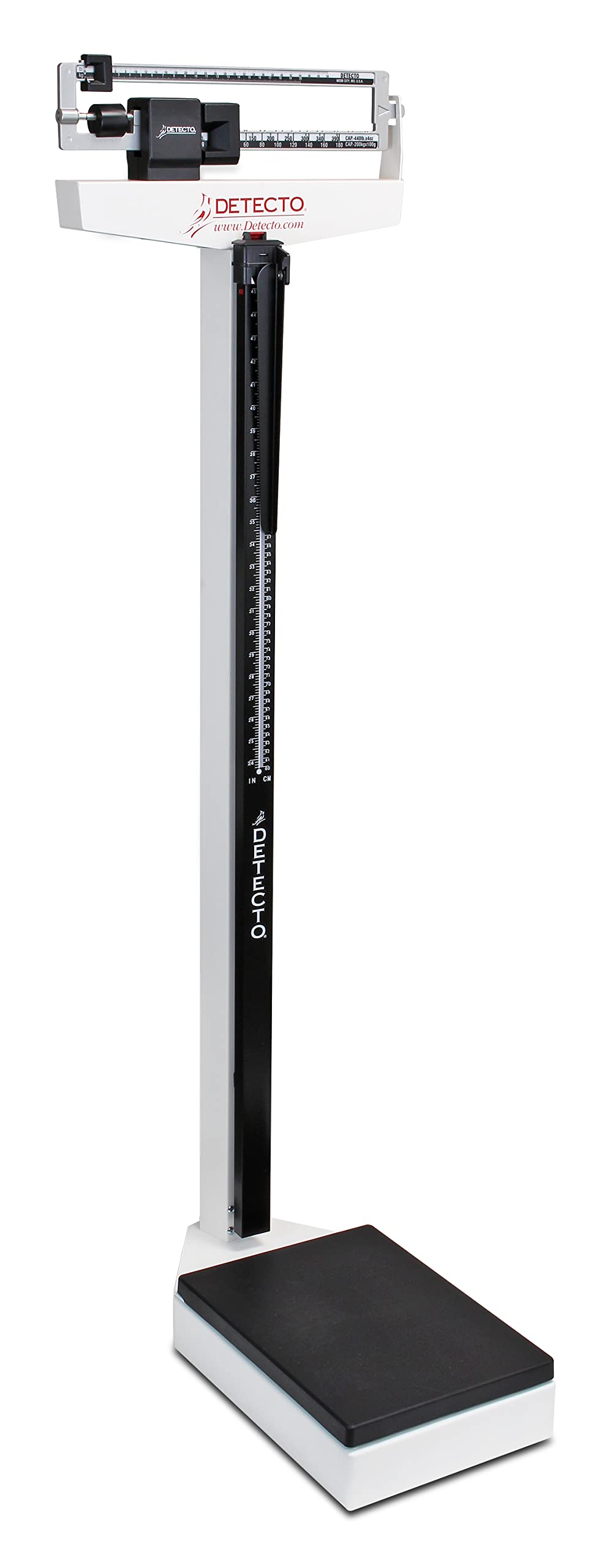 DETECTO 339 Mechanical Physician Beam Scale with Height Rod, Dual Reading KG/LB