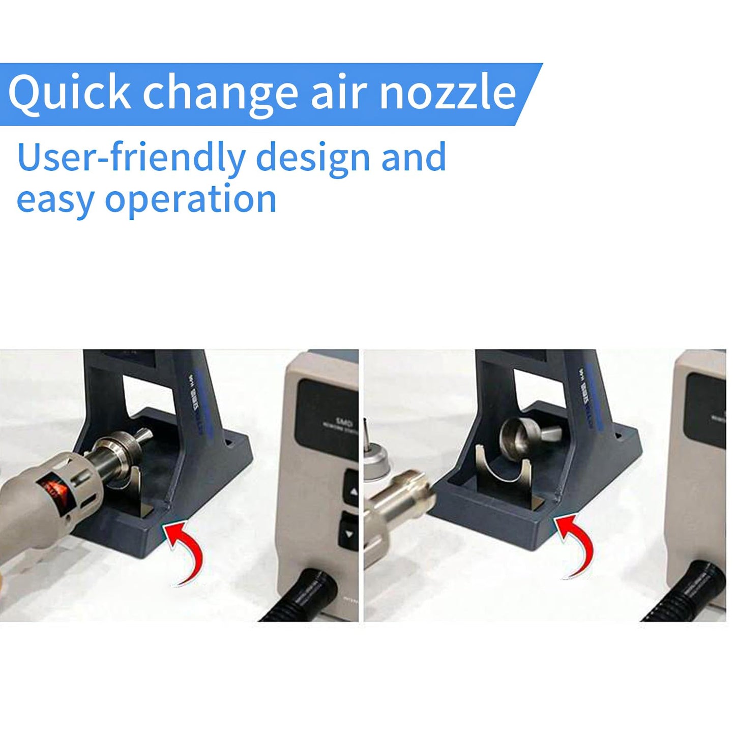 Hot Air Rework Station,1000W Digital Display Automatic Sleep Hot Air Gun Soldering Station, Adjustable Temperature Desoldering Gun BGA Rework Station