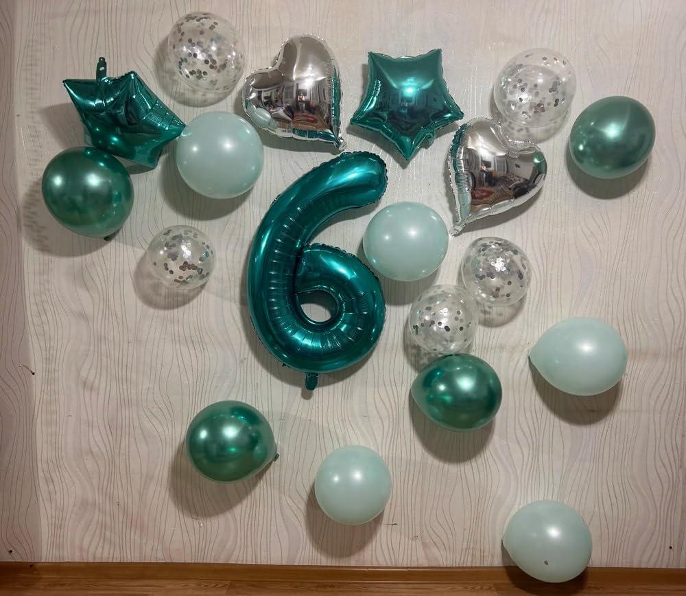 Teal Blue Number 4 Balloon - 40 Inch Large Birthday Decoration for Girls' 4th Party
