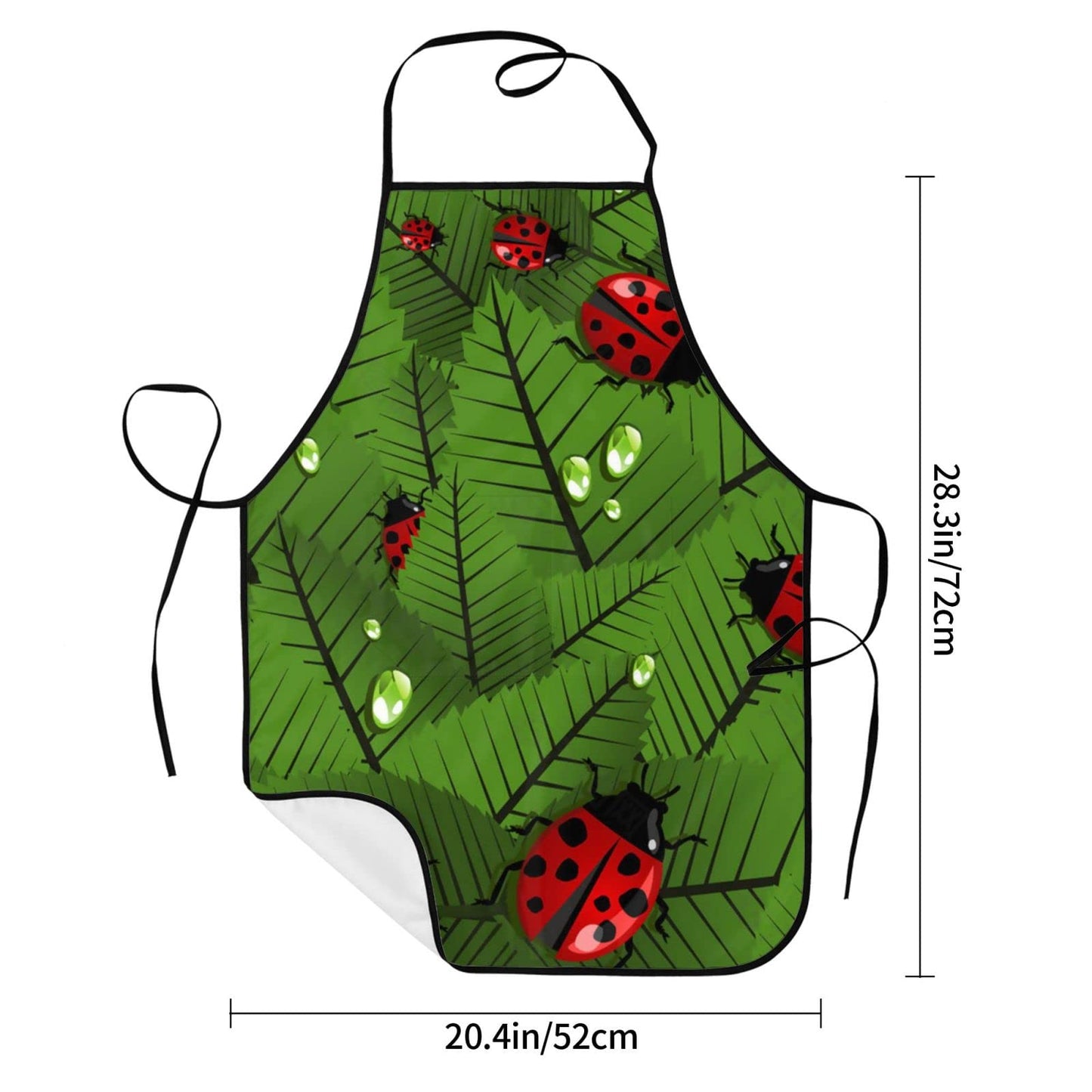 DCEHGEW Apron Gift Leaves And Ladybugs Print Apron,Women Girls Cooking Kitchen Apron With Pockets