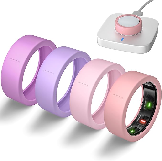Ultra-Thin Covers Compatible with Oura Ring Gen 4/Oura Gen 3 Cover, Anti-Scratch Elastic Silicone Protector Case Smart Rings Accessories for ULTRAHUMAN Ring AIR Women Men, 4 Pack
