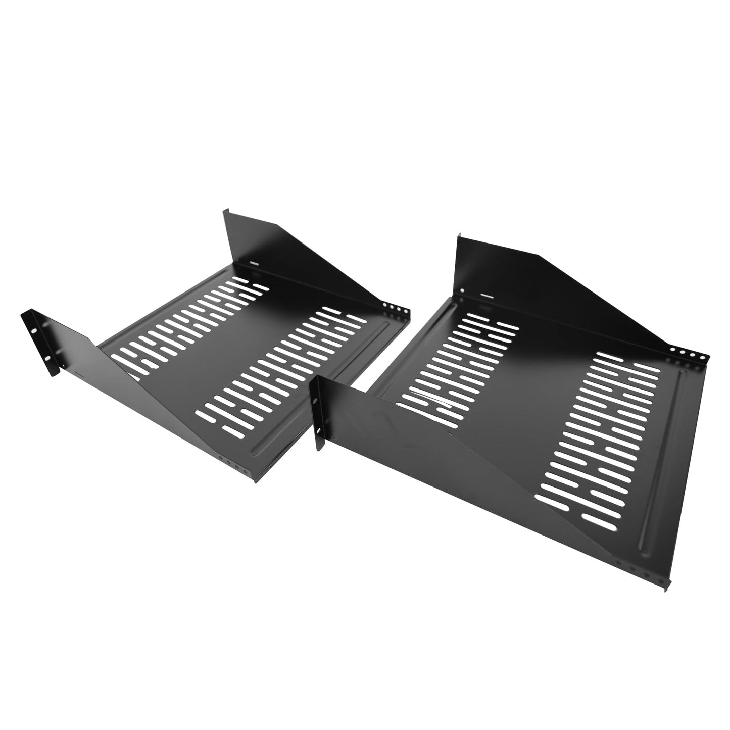 Server Rack Shelf-Universal Vented Rack Mount Cantilever Tray for 19" Network Rack & Cabinet - Heavy Duty Steel - Weight Capacity 115lb-3U H 18" D/ 2 Pieces Packaging GLOBALRACK (3U18, 18INCH)