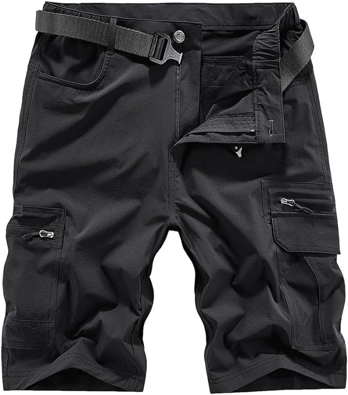 Quick Dry Hiking Shorts Men's Cargo Casual Outdoor 4-Way Stretchy Lightweight Summer Short with Multi Pockets 30-46 (No Belt)