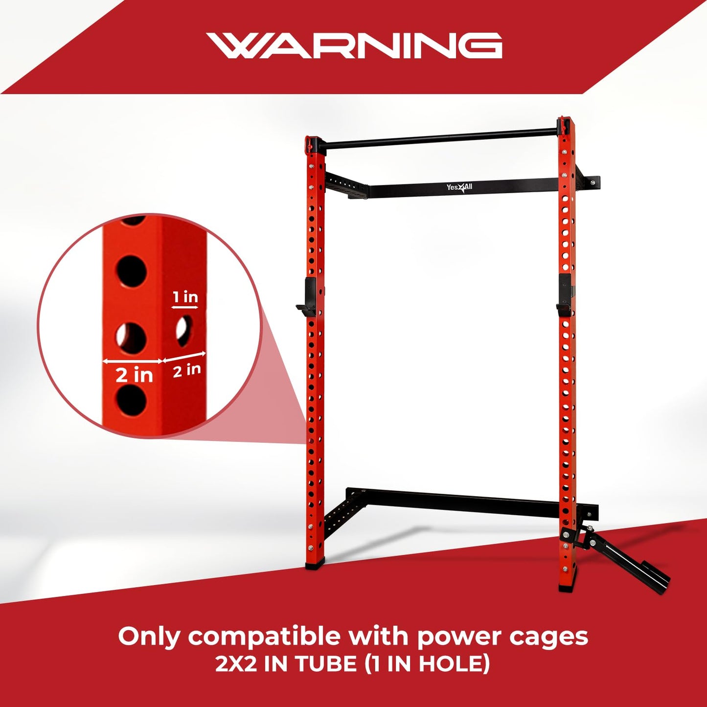 Yes4All 350 LBS Capacity - Dip Bars for 2x2 with 1" Hole Power Cage, Squat Rack Attachments - Narrow and Wide Grip Handles Dip Attachment for Dips, Pull Up, Push-up