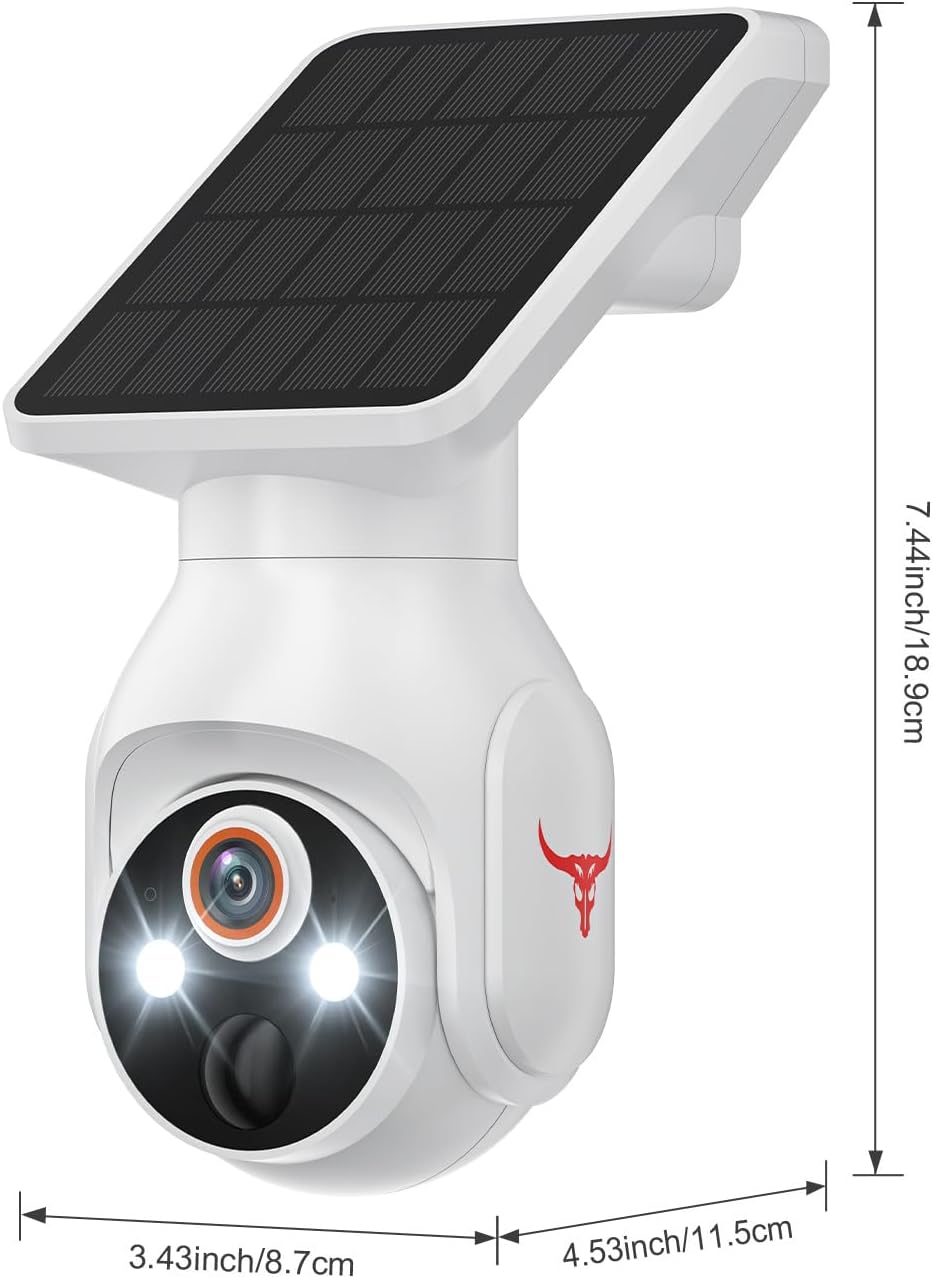 MeshSear 1080P 360 2-Way 2.4Ghz Solar Security Cameras Wireless Outdoor, View Pan/Tilt, Color Night Vision, Easy