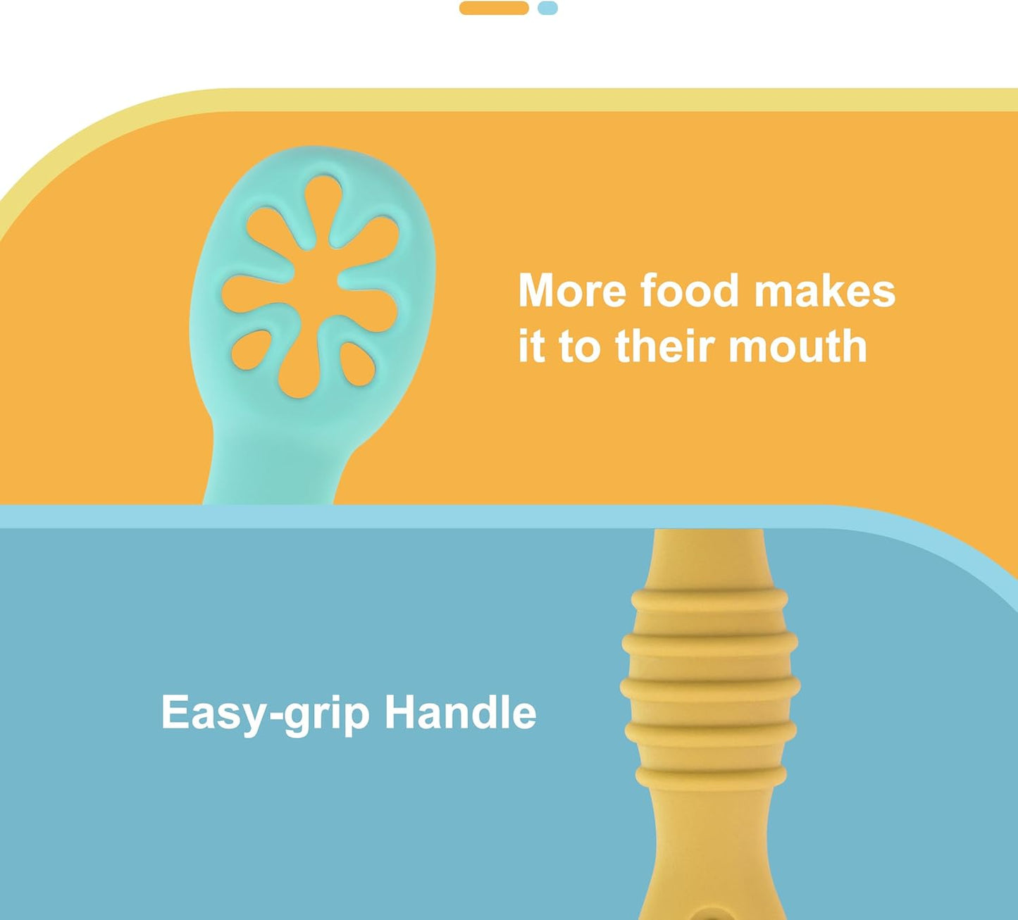 Skiennix Baby Led Weaning Utensils - 8 Pcs Silicone Self-Feeding Spoons for 6+ Months - Multicolor