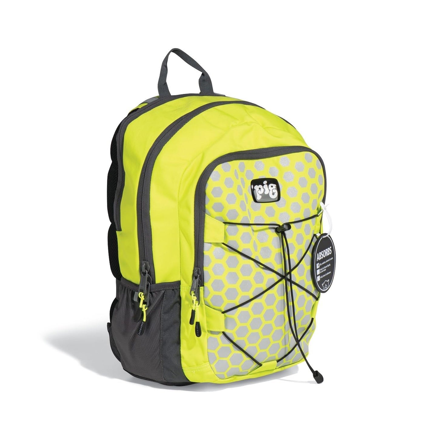 PIG Spill Kit | Portable Backpack | Absorbs up to 4.4 gallons | Hi-Viz Green | 12.6" W x 7.6" D x 18.5" H| PMB30629