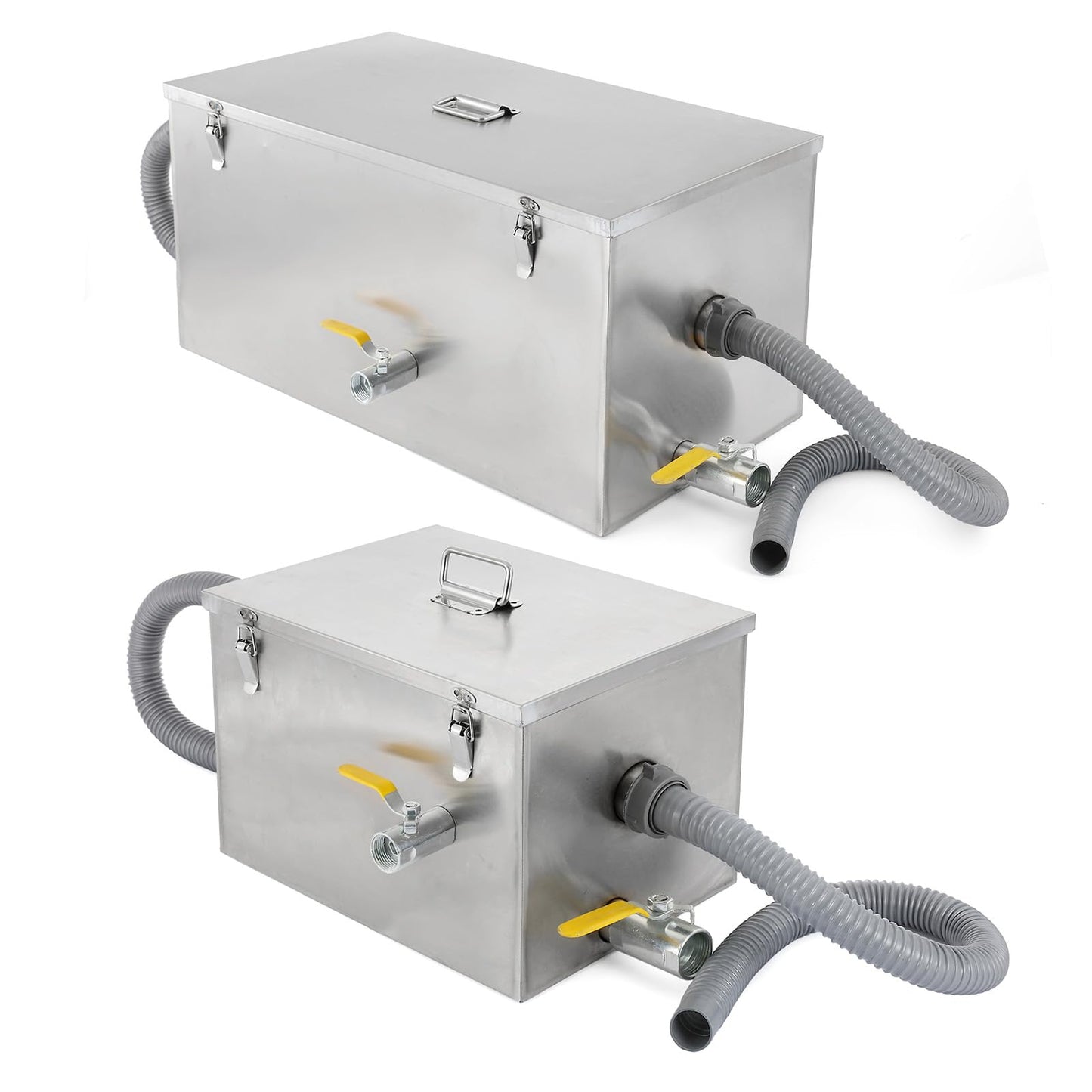 BEAMNOVA Commercial Grease Trap 25lbs + 8lbs Stainless Steel Interceptor, Side Inlet for Restaurant Home Kitchen Tools