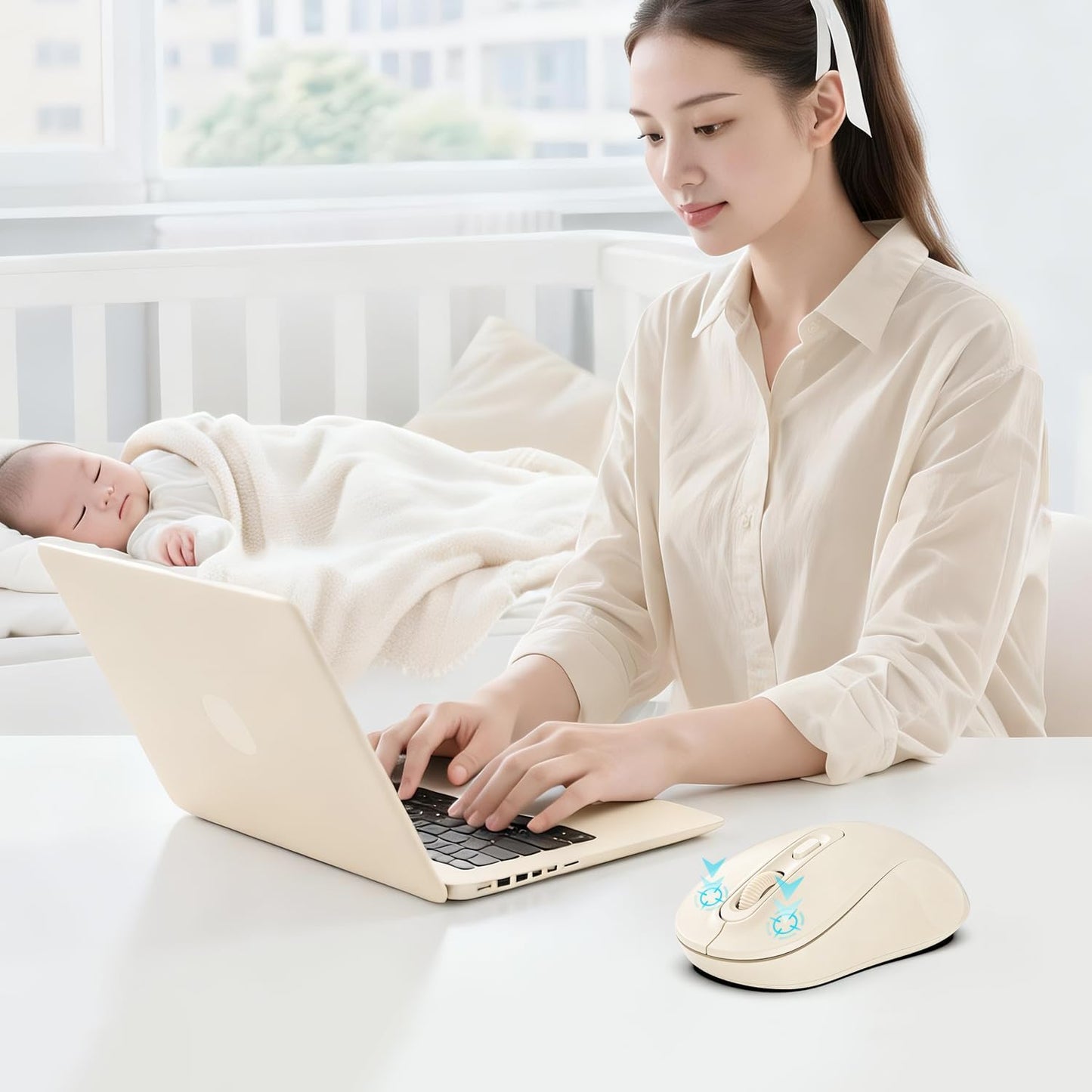 TvvTvvT 2026 4 (800/1200/1600), Wireless Mouse, New Model, Silent Click Ergonomic Design, Portable, Buttons, Adjustable