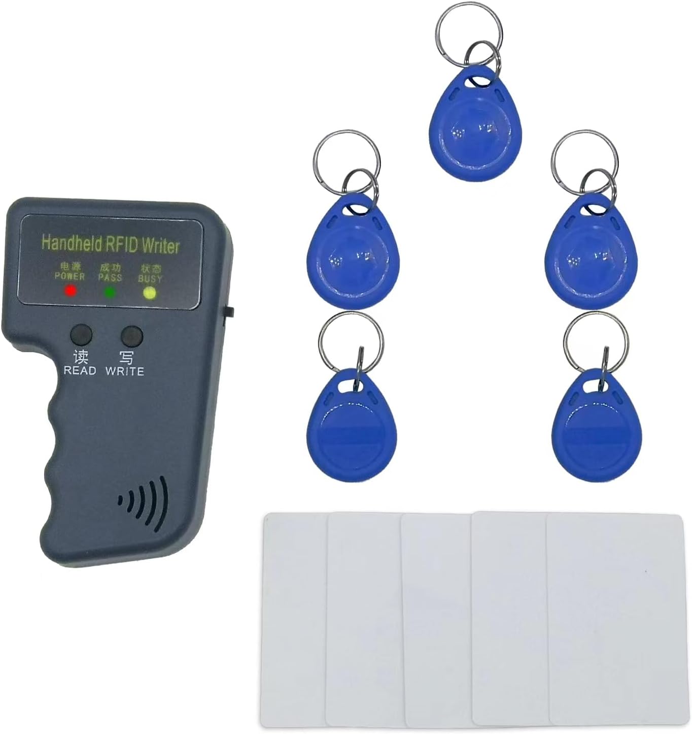 Bivpreom 125khz 125khz 5pcs T5577 5pcs T5577 RFID Reader Writer,Handheld RFID Copier,RFID Reader for Id and Hid Cards