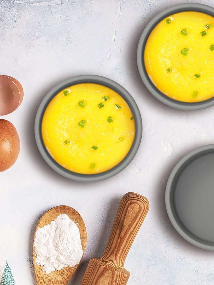 Skiennix Silicone Air Fryer Egg Mold Set - Reusable Nonstick Poached Cups | BPA Free & Dishwasher Safe