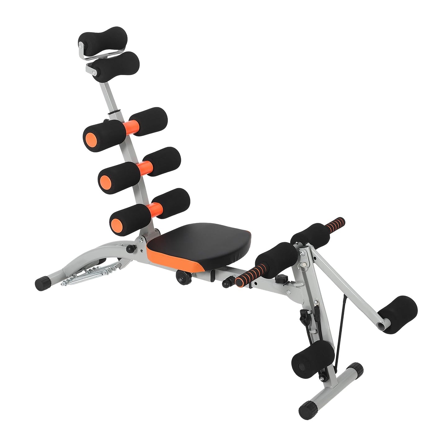 Multifunctional Ab Machine, Adjustable Sit Up Bench, Core Workout Bench for Abdominal Training, Foldable Home Gym Fitness Equipment with Ergonomic Back Support, Full Body Exercise