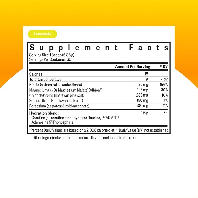 Seeking Health Optimal Electrolyte Powder, Lemonade Flavor, Healthy Energy and Endurance Support, Promotes Hydration and Healthy Muscles, Vegan and Vegetarian (30 Servings)*
