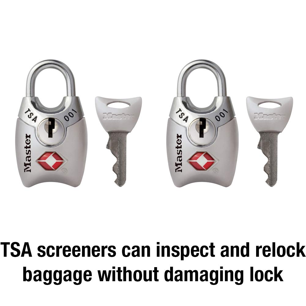 Master Lock 4689T TSA Approved Keyed Lock, 2 Pack, Colors May Vary