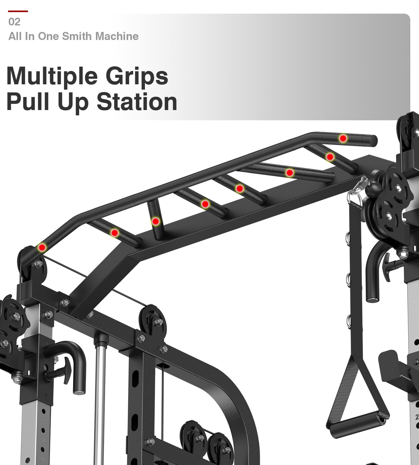DONOW Smith Machine with Weight Stacks, Multi Function Home Gym System Training Power Cage Squat Rack Dual Cable Crossover Machine All in One