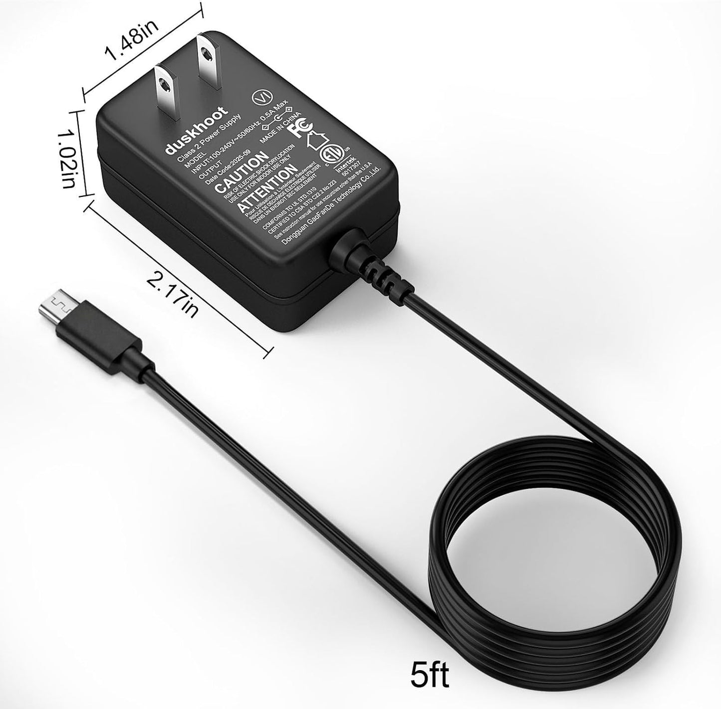 Duskhoot D3 HFD-W04 AC Adapter for Charging White Noise Machine Pro Sleep Sound Machine Power Supply Cord Mains PSU
