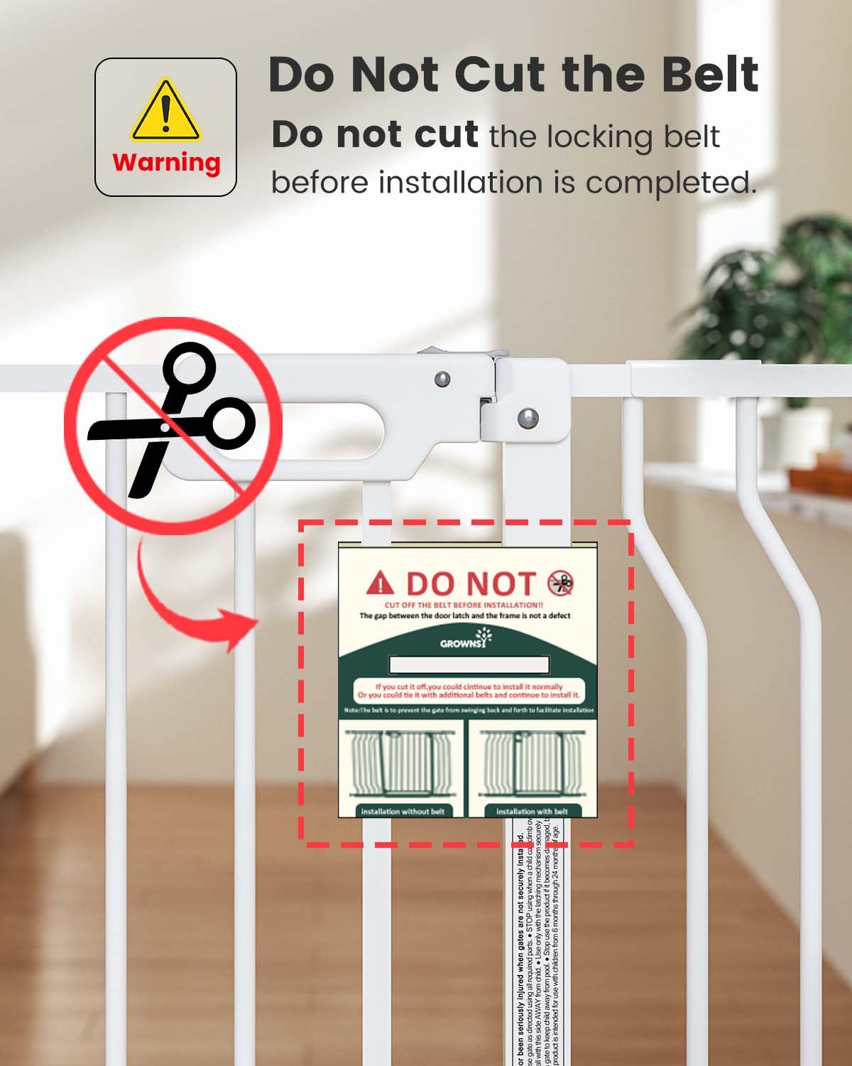 Mom's Choice GROWNSY Baby Gate, 30.5"-53" Auto-Close Dog Gate for Stairs & Doorways, Pressure-Mounted Easy Install Baby Gate - No Drill, Walk Through, Safe & Durable