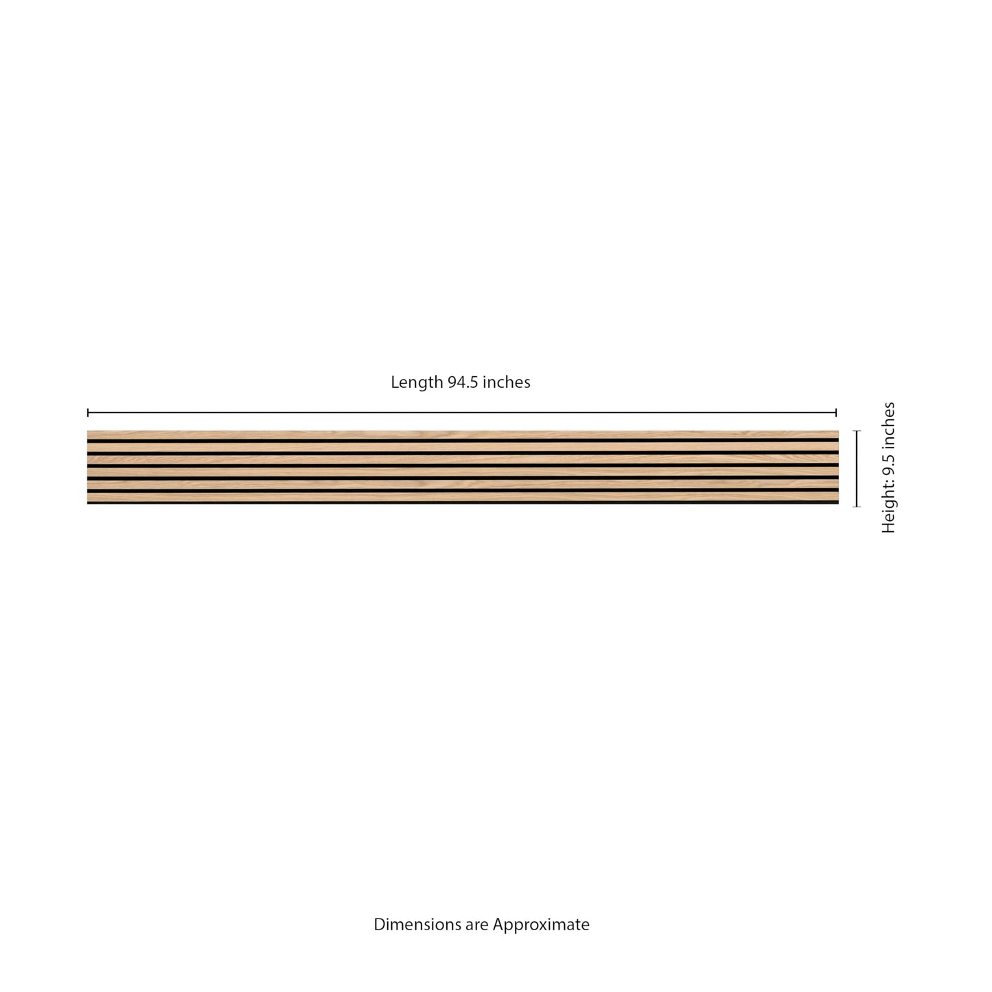 MSI 4-Pack Acoustic Wood Slat Wall Panels for Interior Decor, 3D Fluted Sound Absorbing Wood Paneling for Accent Wall Ceiling Kitchen Living Room Bedroom, Eco-Friendly MDF - 9.5 in. x 94.5 in. Natural