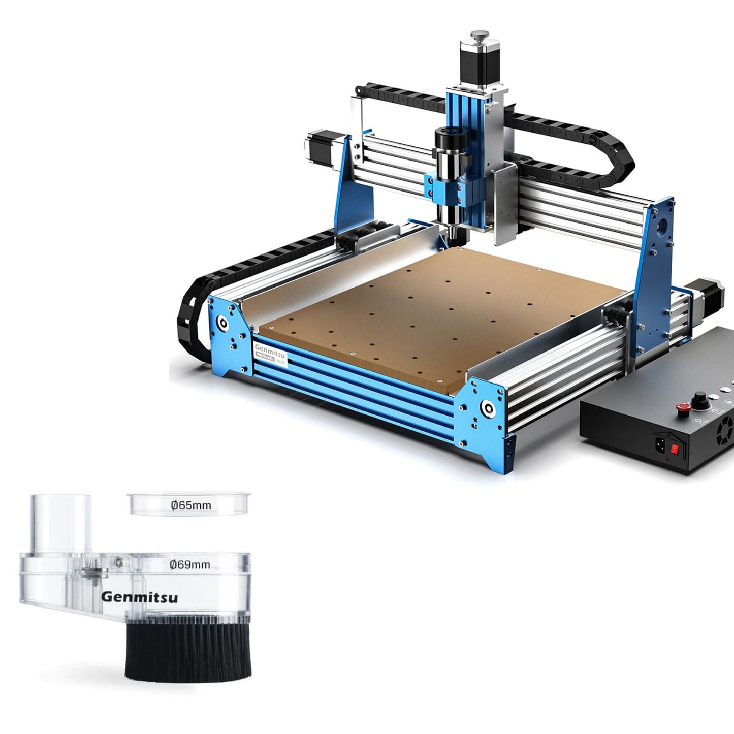Genmitsu CNC Router Machine PROVerXL 4030 for Wood Metal Acrylic MDF Carving + 65mm & 69mm CNC Dust Shoe