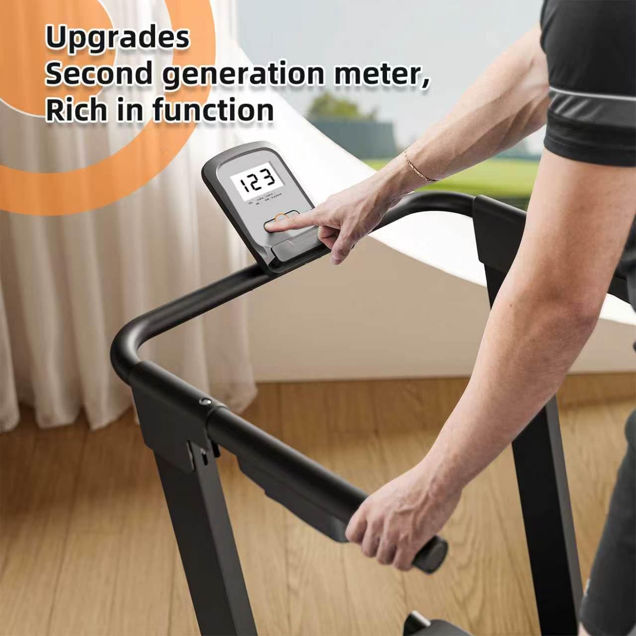 Rongle Curved Treadmill with Non-Electric Motorized, 2 in 1 Foldable Design Adaptive Variable Speed with LED Display, Motorless Self Propelled Treadmill for Home Office, No Assembly Required 350LBS