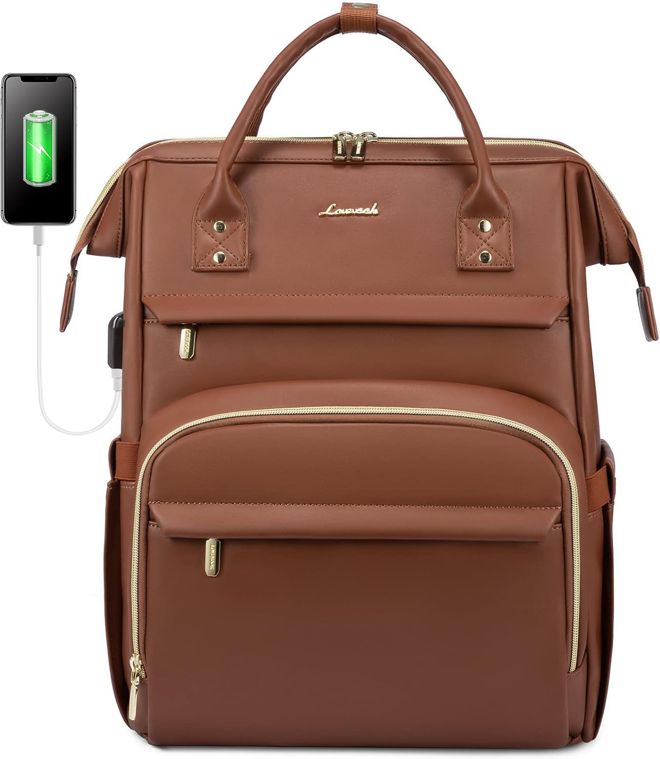 Backpack 15.6 inch,Travel Backpack LOVEVOOK Leather Laptop for Women Purse Nurse Teacher Carry On Computer