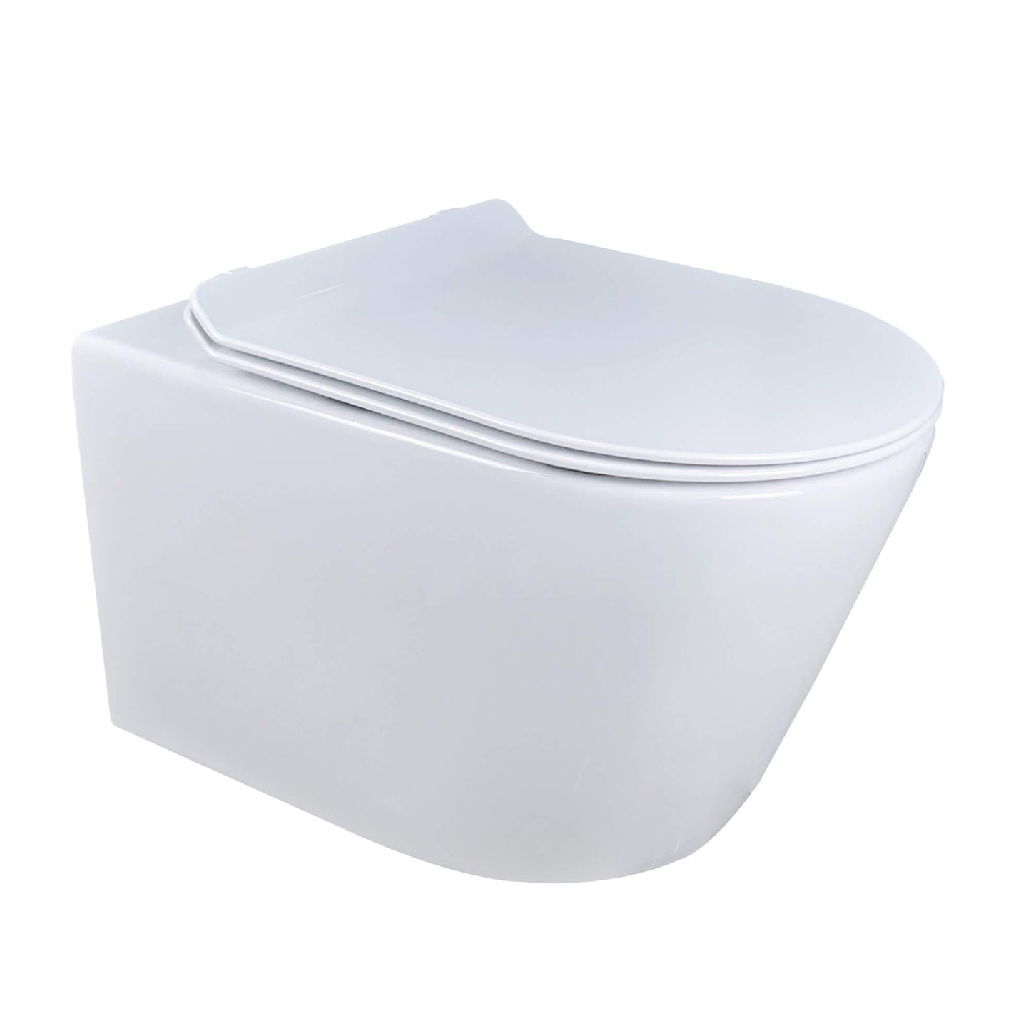 Fine Fixtures Dakota In-Wall Toilet Combo Set, Wall Hung Toilet Bowl with Soft Close Seat, Concealed Tank and Carrier System for 2x4 Studs, Push Buttons Included
