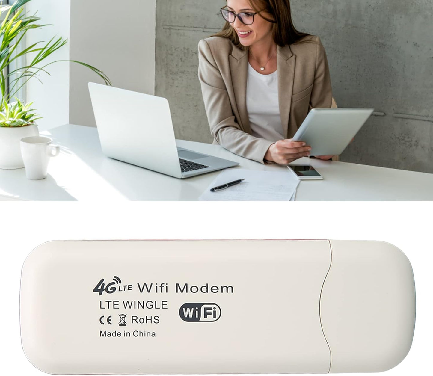 ASHATA H760R 4G 150Mbps 10 WPA2 LTE USB WiFi Router, Portable Mobile Hotspot, Support Devices, WPA Encryption, Unlocked
