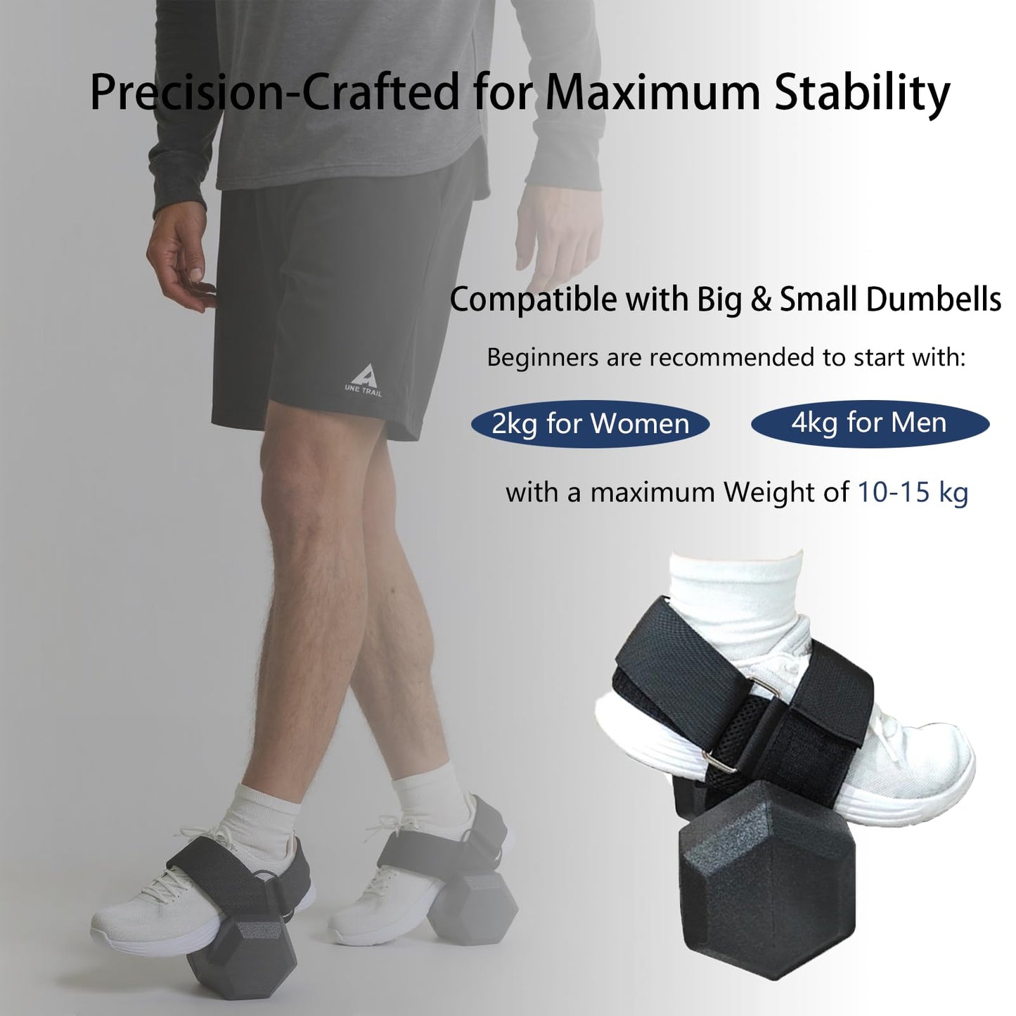 Dumbbell Foot Attachment, Ankle Strap for Dumbbell, Hamstring Curl, Foot Weights for Exercise, Leg extensions, Portable Leg Workout Fitness Accessory, Adjustable Leg Weights