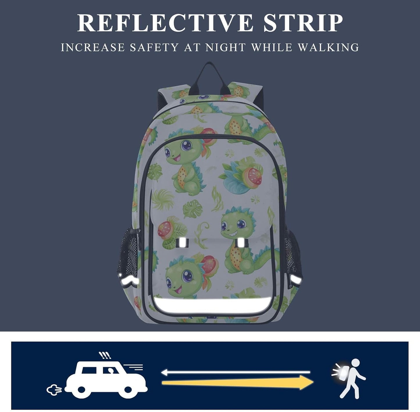 Backpack Daypack ALAZA Cute Dino Baby Dinosaur Laptop Purse for Women Men Travel Bag Casual with Compartment & Multiple