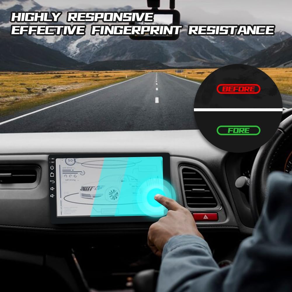 Lecctso 9inches) Car Navigation Screen Protector, Car Screen Tempered Glass Protector, Car Touchscreen Protector, Car