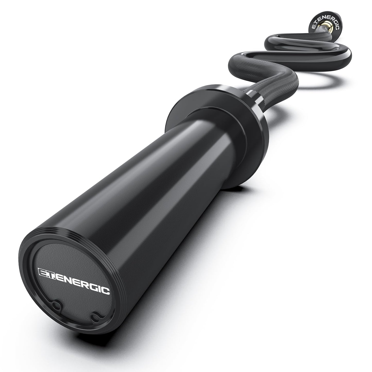 E.T.ENERGIC 47" Olympic Super EZ Curl Bar 500-lbs Capacity Steel Barbell Suitable for 2" Barbell Plates
