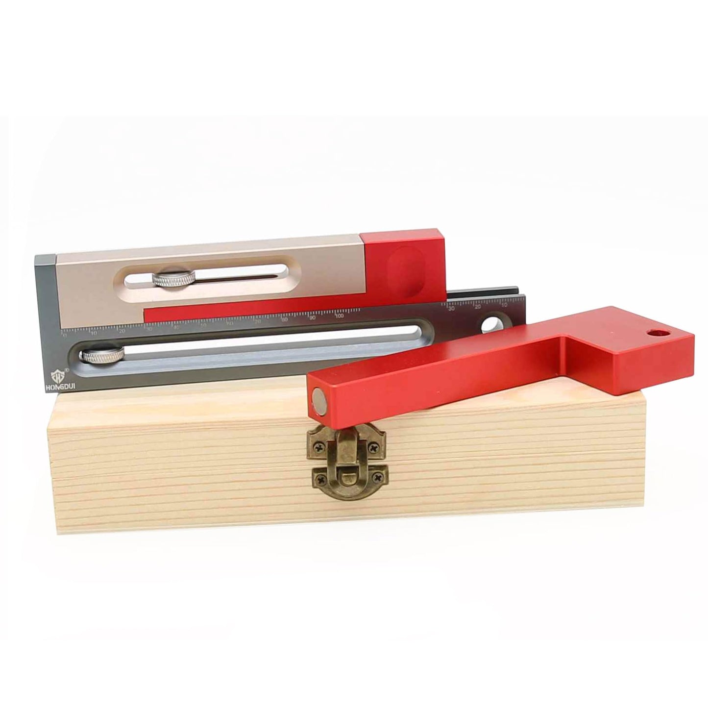 HONGDUI JF15 Kerfmaker Upgraded Version - 7.08" Aluminum Alloy Table Saw Slot Adjuster, Mortise and Tenon Woodworking Measuring Block