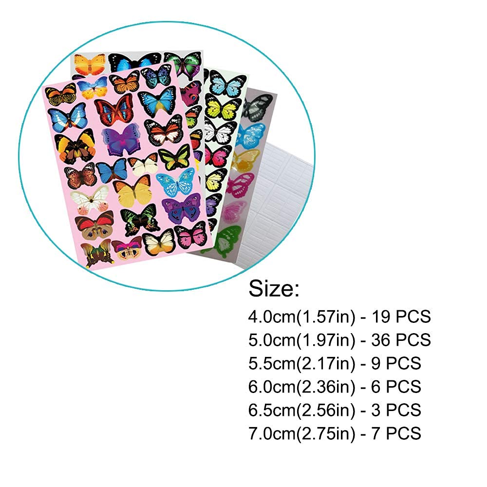 Skiennix 80 PCS Butterfly Wall Decals - 3D Wall Decor Stickers for Home & Room Decoration