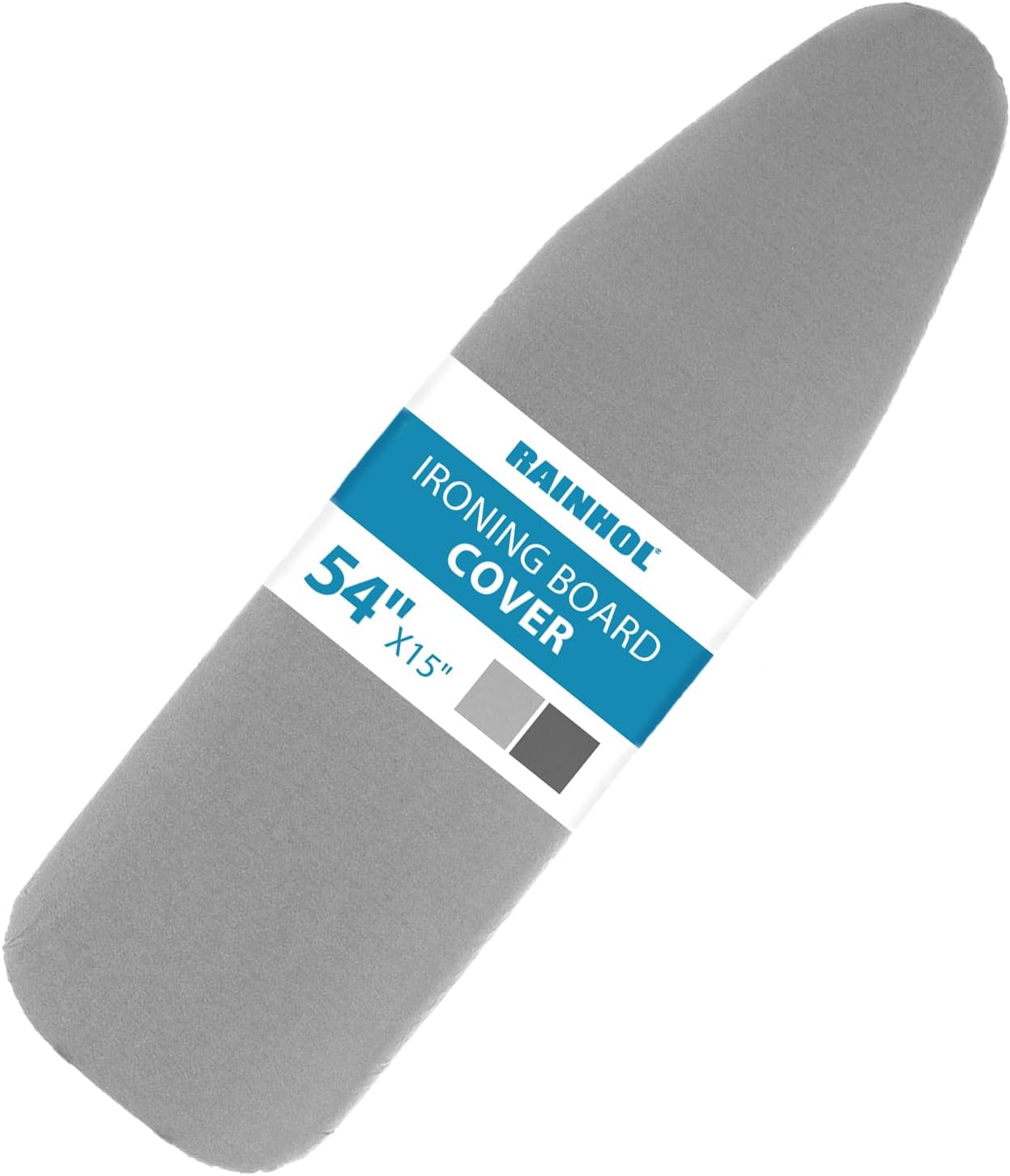 RAINHOL Ironing Board Cover - Extra Thick Padded, Non-Stick & Scorch Resistant - 15x54, Grey