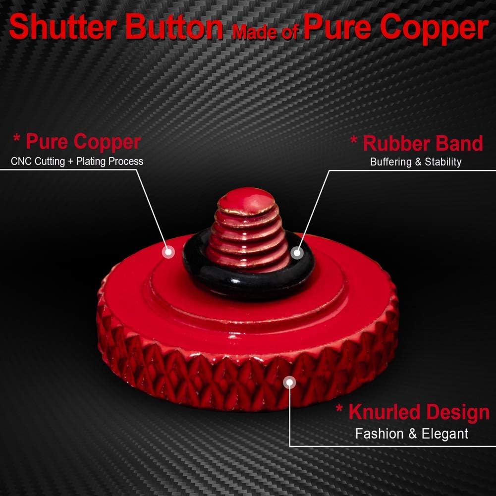 (2 Pack/Red) Camera Shutter Button Upscale and Delicate Soft Shutter Release Button