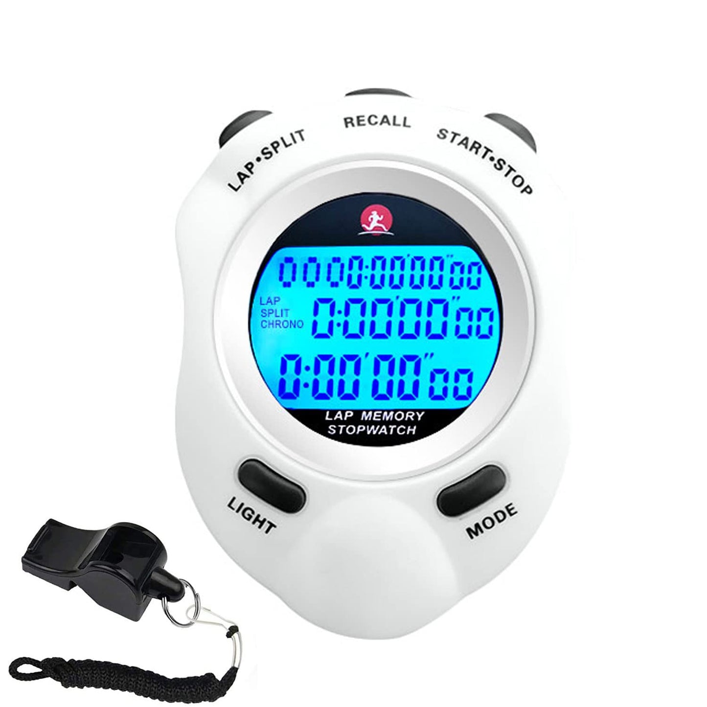 Stopwatch Timer, Digital Stop Watch with 0.01second & 0.001second Timing, Metal 10/100/400 Laps Memory, Rolilink Large dispaly Alarm Clock for Coach Sports Running Marathon
