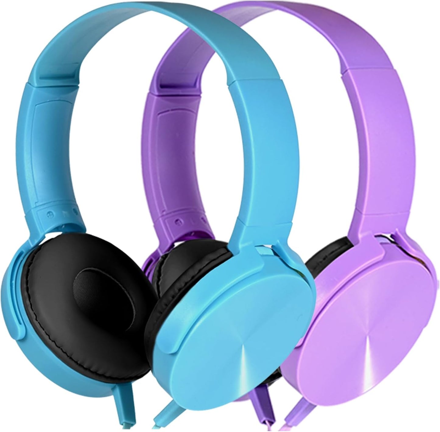 2 Pack Headset K-12 Kids Headphones for School Classroom, Wired Computer Online Learning for Students, Durable Soft