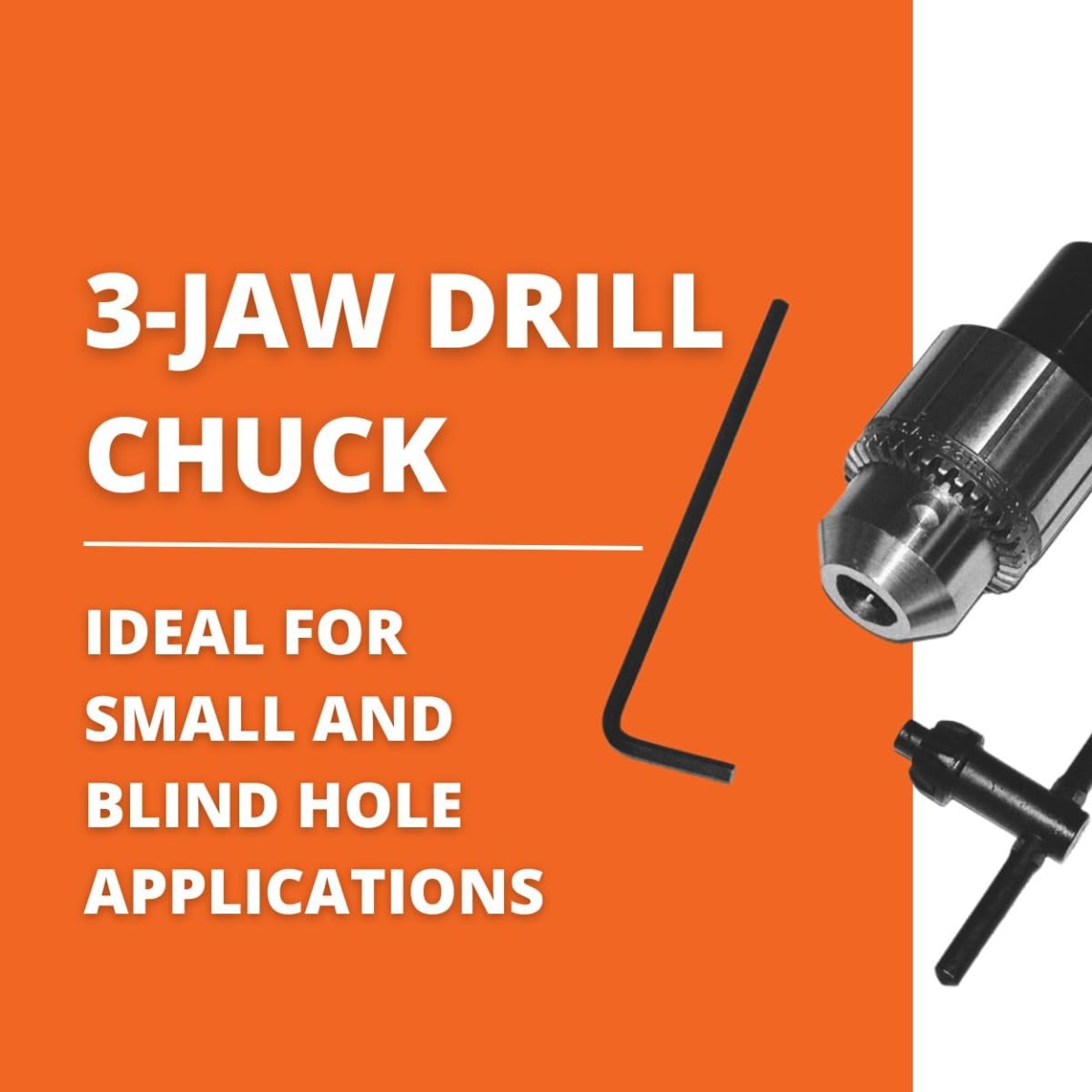Fein 3-Jaw Drill Chuck and Adapter Set for Magnetic Base Drill - Enables Twist Drill Use, Small and Blind Hole Applications, 1/2" Capacity - 64298190100